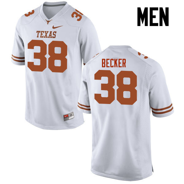 Men #38 Mitchell Becker Texas Longhorns College Football Jerseys-White